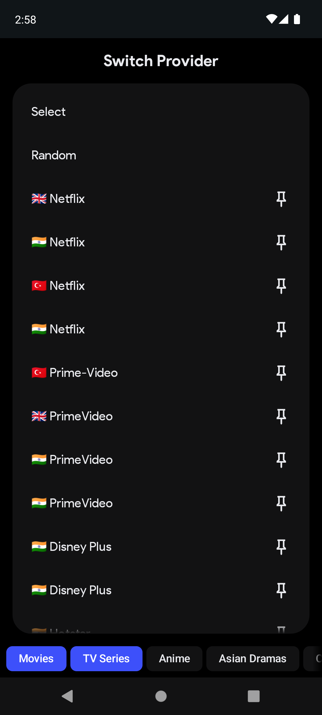 PluginStream search interface and channel selection